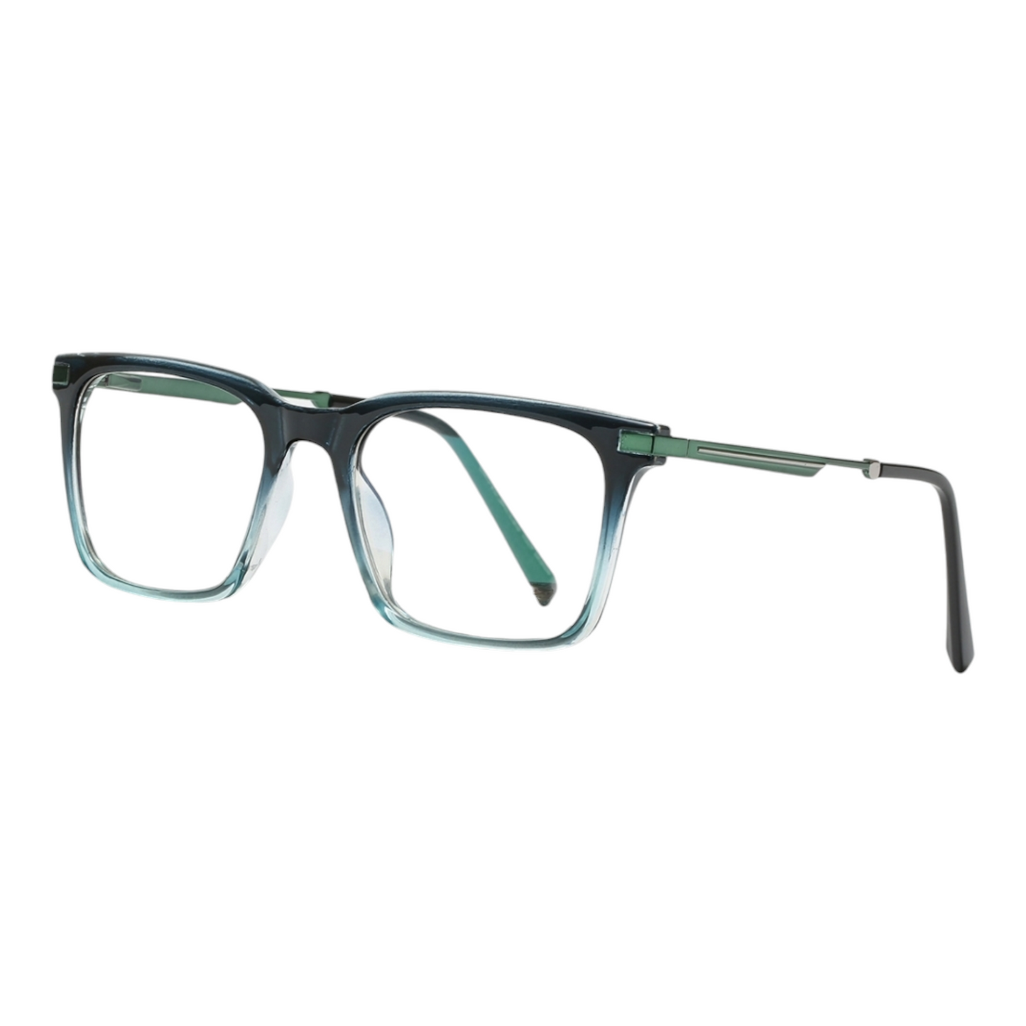 EVORA EV8803 Green/Blue Dual Tone Transparent Eyewear Frame | Stylish & Durable - EVORA