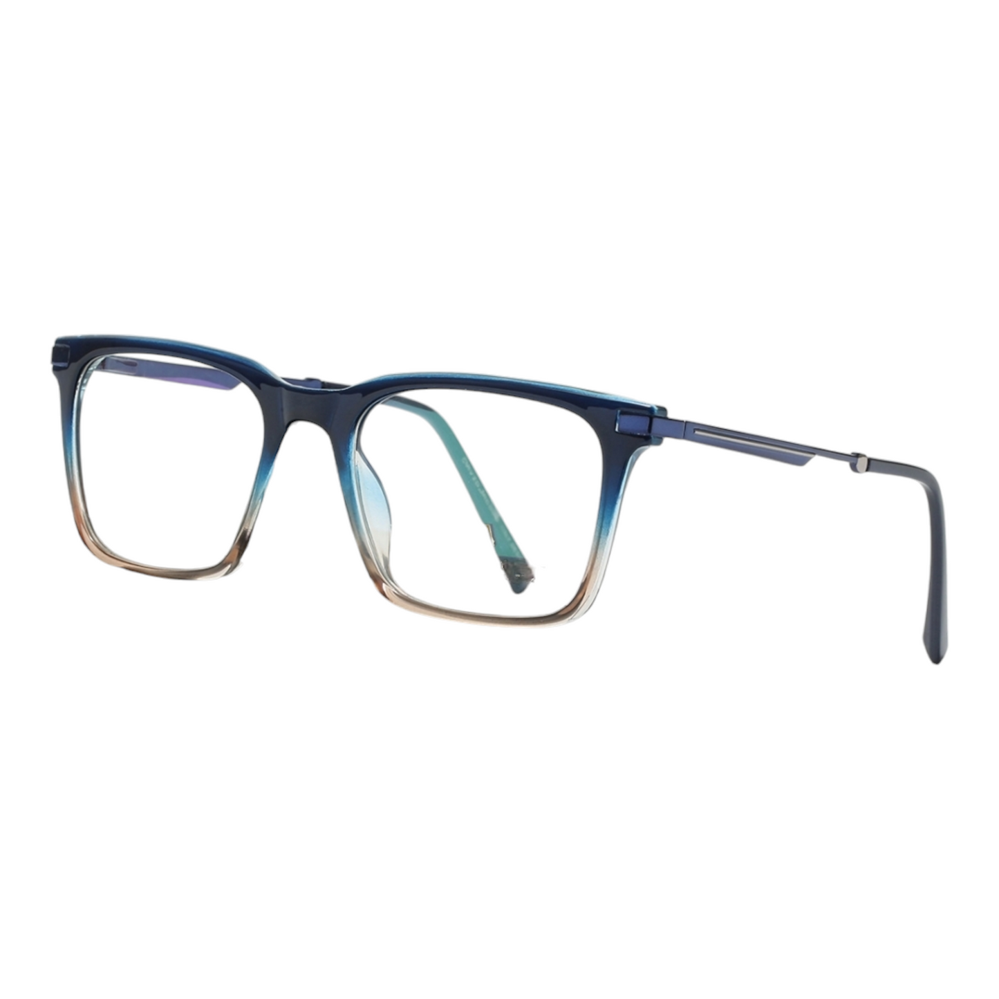 EVORA EV8803 Blue/Orange Dual Tone Transparent Eyewear Frame | Stylish & Durable - EVORA