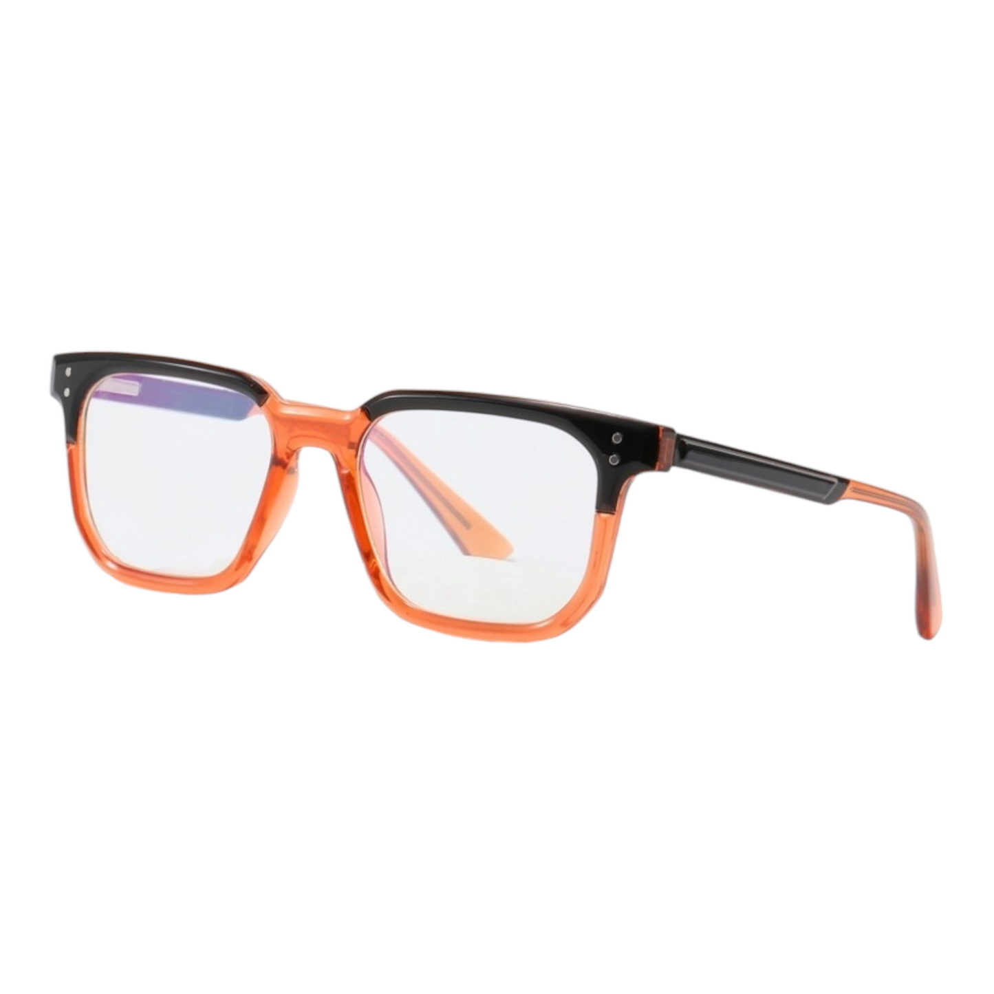 EVORA 8010 TR90 Eyewear Frame – Movie Star Bold | Dual Shade | Black/Orange | Lightweight & Durable | 50-20-140 - EVORA