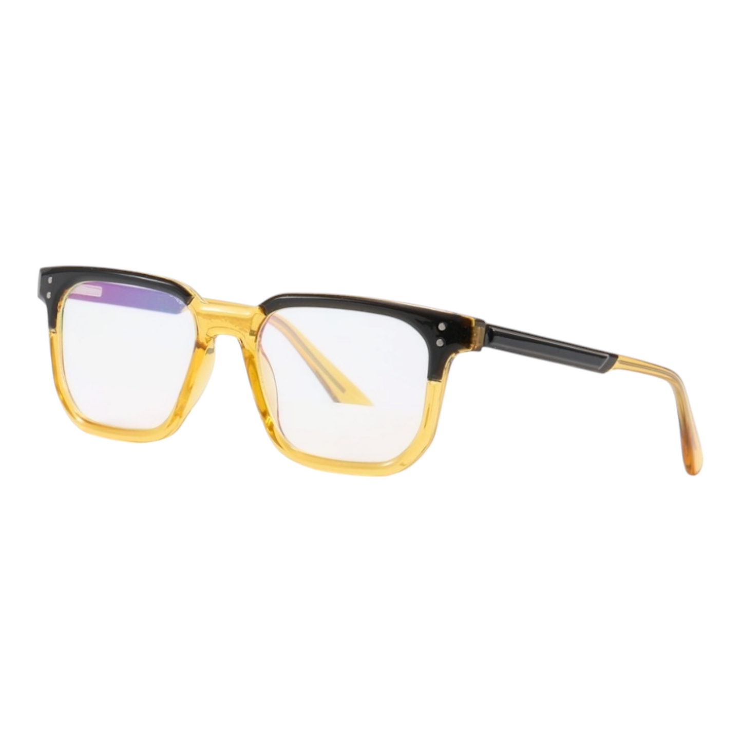 EVORA 8010 TR90 Eyewear Frame – Movie Star Bold | Dual Shade | Black/Yellow | Lightweight & Durable | 50-20-140 - EVORA