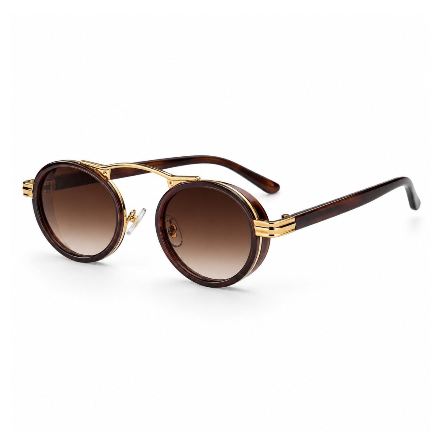 EVORA Amber Halo – Premium Round Tortoise Sunglasses for Women