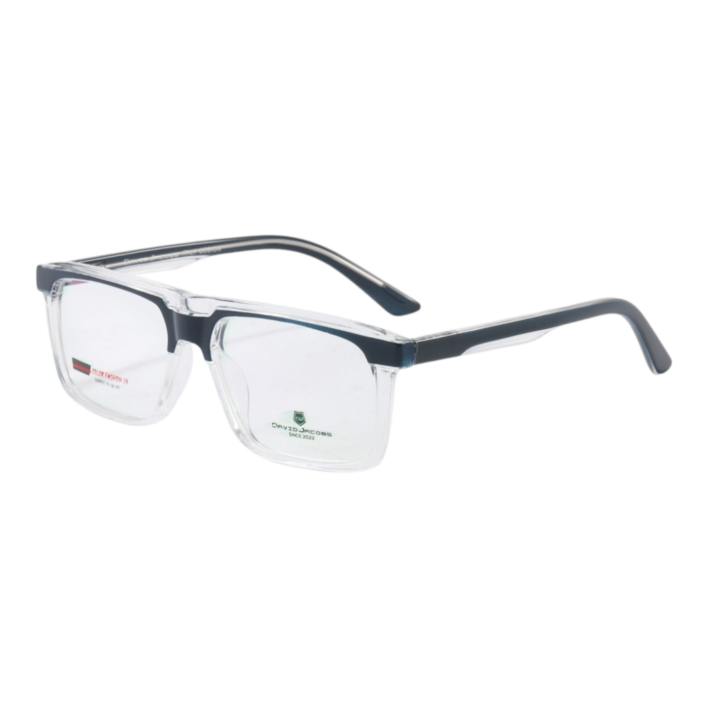 EVORA X David Jacobs GW9910 Premium Rectangle Eyewear for Men – Stylish TR90 Optical Frames | Size 55-16-145 | Blue Cut Lenses Compatible - EVORA