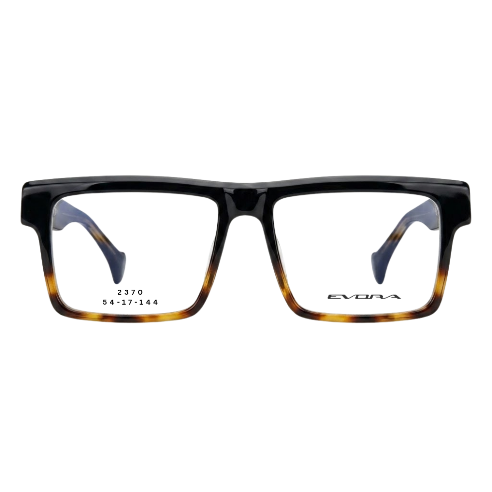 EVORA 2370 black tortoise rectangular full rim eyeglasses 54-17-144