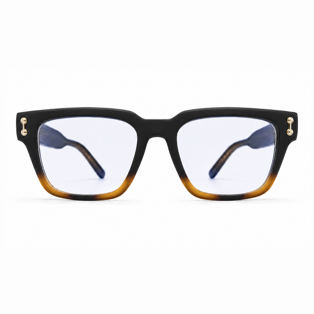 EVORA L7005 Midnight Ember Premium Acetate Eyewear Frame | Square Unisex Glasses | Size 51-19-151