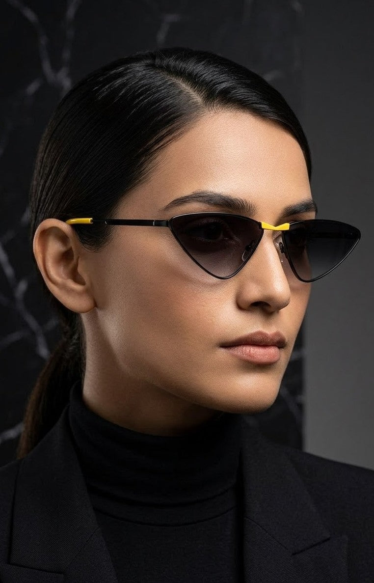 EVORA Noir Edge Premium Cat-Eye Sunglasses for Women