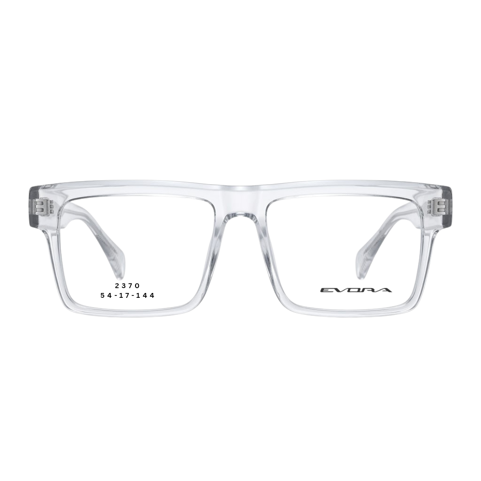 EVORA 2370 crystal clear rectangular full rim eyeglasses 54-17-144