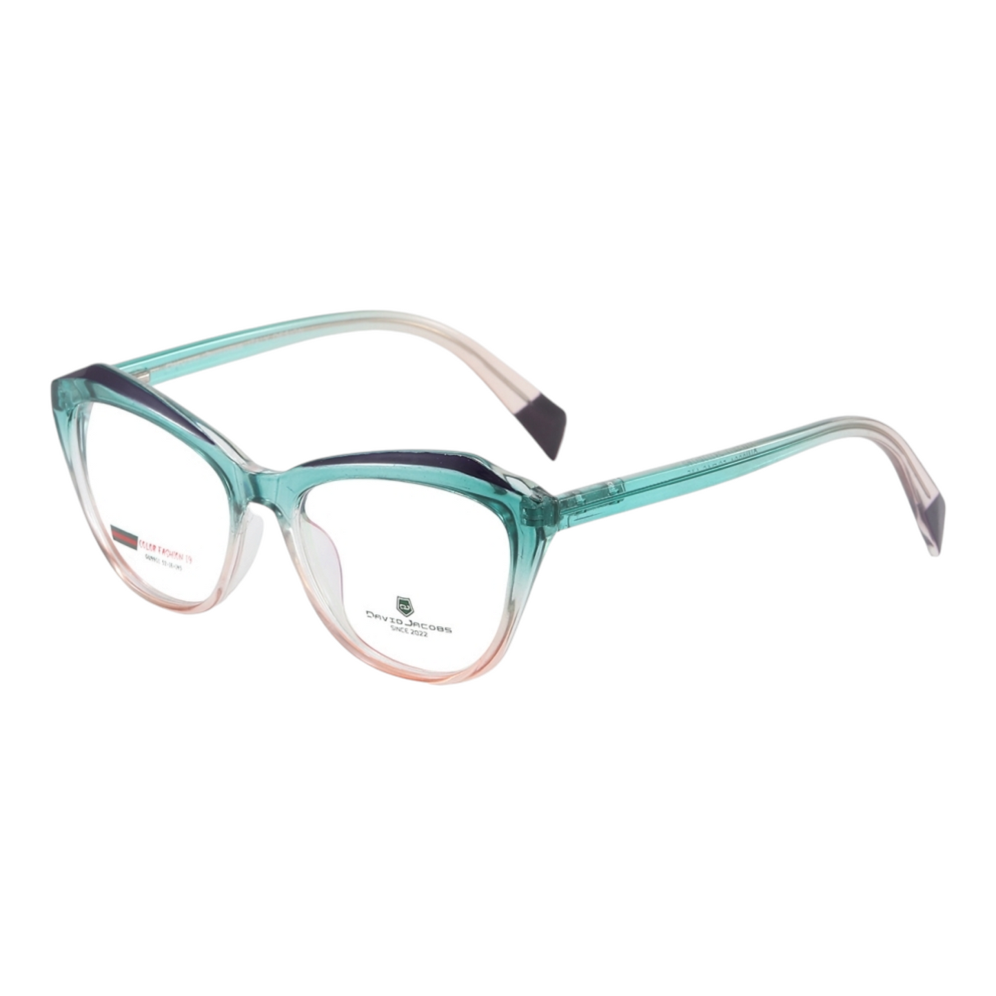 EVORA X David Jacobs GW9901 Premium Cat-Eye Eyewear for Women – Stylish TR90 Optical Frames | Size 52-18-145 | Blue Cut Lenses Compatible - EVORA
