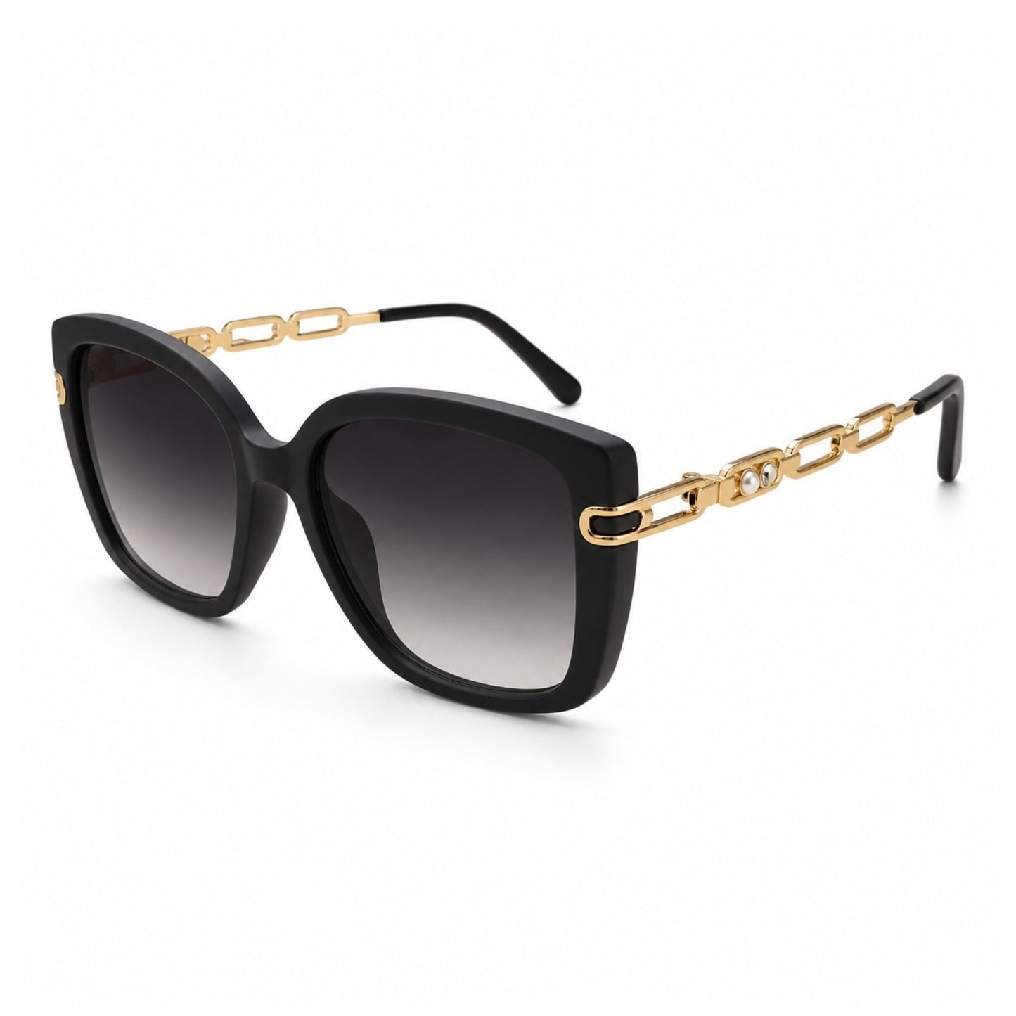 EVORA Obsidian Royale – Premium Oversized Matte Black Sunglasses for Women