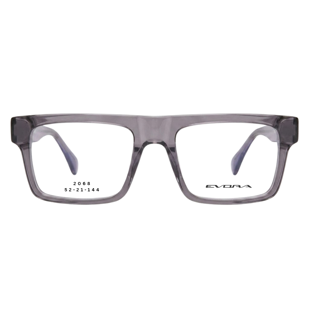 EVORA 2068 crystal smoke rectangular full rim eyeglasses 52-21-144