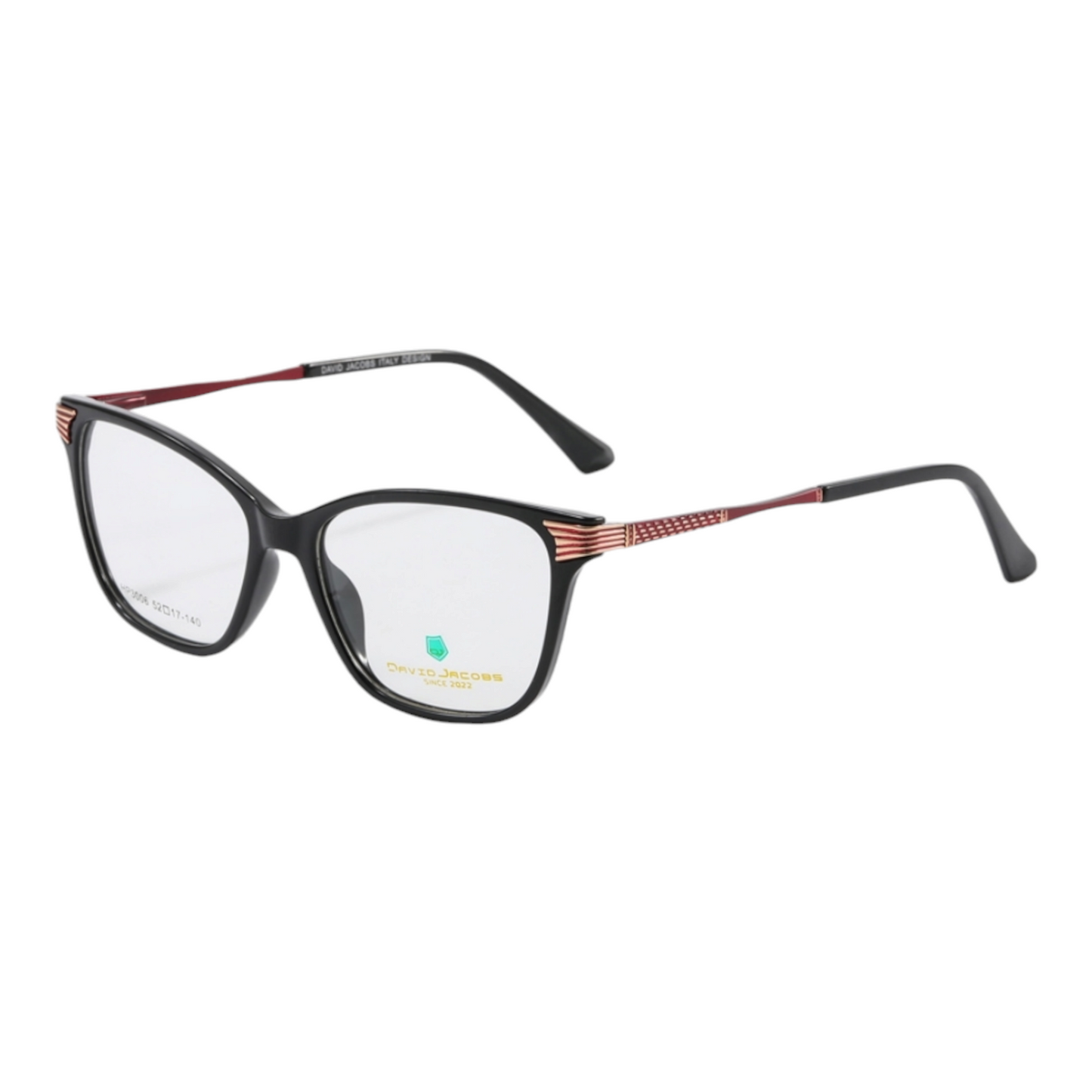 EVORA X David Jacobs HP3006 | CatEye Eyeglasses – Stylish Italian Design | 15+ Color Options | Unisex TR90 Frame (52-17-140) - EVORA