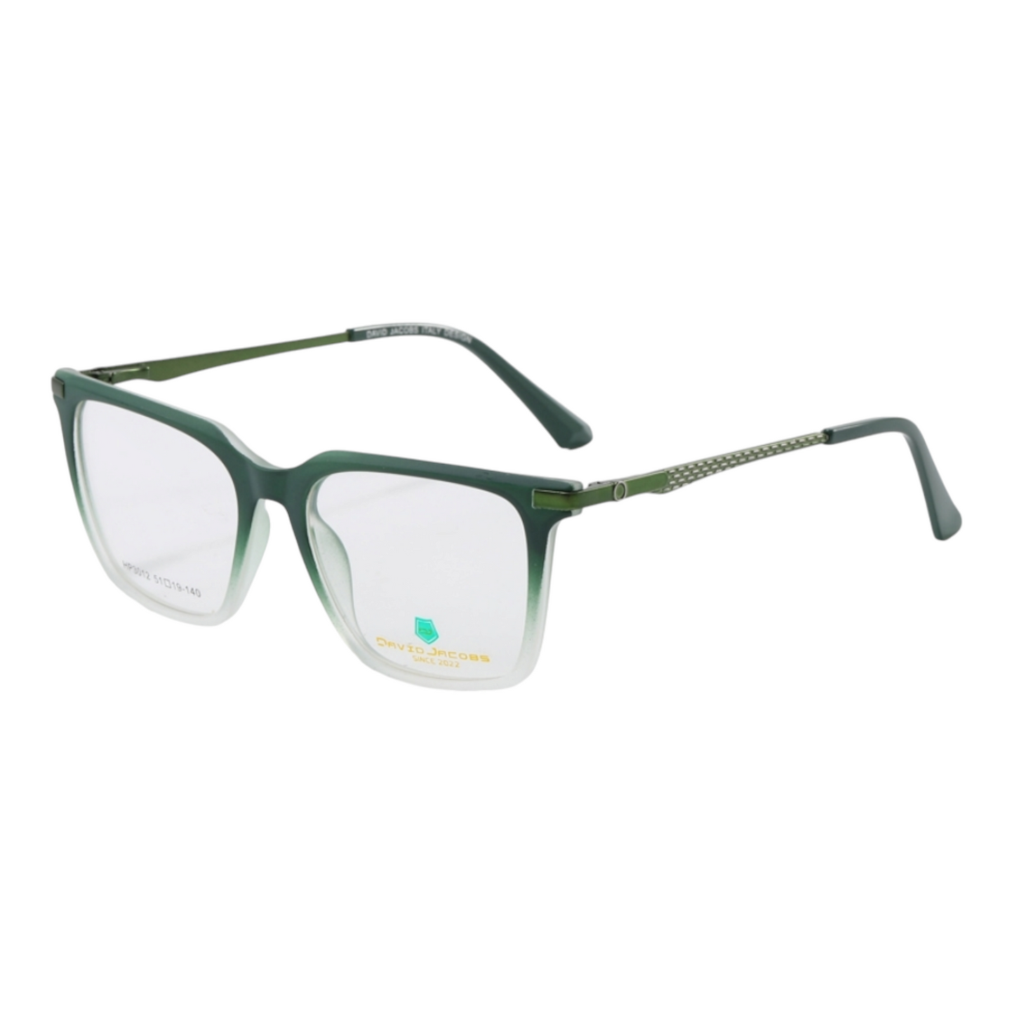 EVORA X David Jacobs HP3012 | Square Eyeglasses – Stylish Italian Design | 15+ Color Options | Unisex TR90 Frame (51-19-140) - EVORA