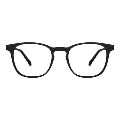 EVORA Hustle | Black | Zero Power Bluecut AntiGlare Computer Glasses | For Men & Women | Medium | EV10001