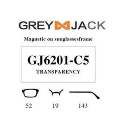 Grey Jack Clip On | Magnetic On Sunglasses Frame | GJ6201 | Transparency | 52-19-143