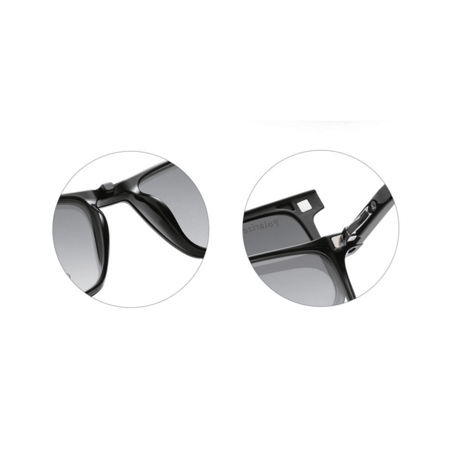 Grey Jack Clip On | Magnetic On Sunglasses Frame | GJ6202 | Shine Black | 53-18-143