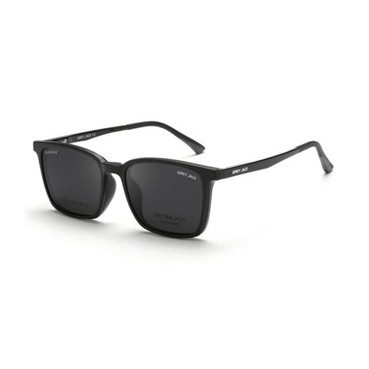 Grey Jack Clip On | Magnetic On Sunglasses Frame | GJ6203 | Shine Black | 54-18-143