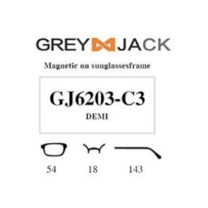 Grey Jack Clip On | Magnetic On Sunglasses Frame | GJ6203 | DEMI | 54-18-143