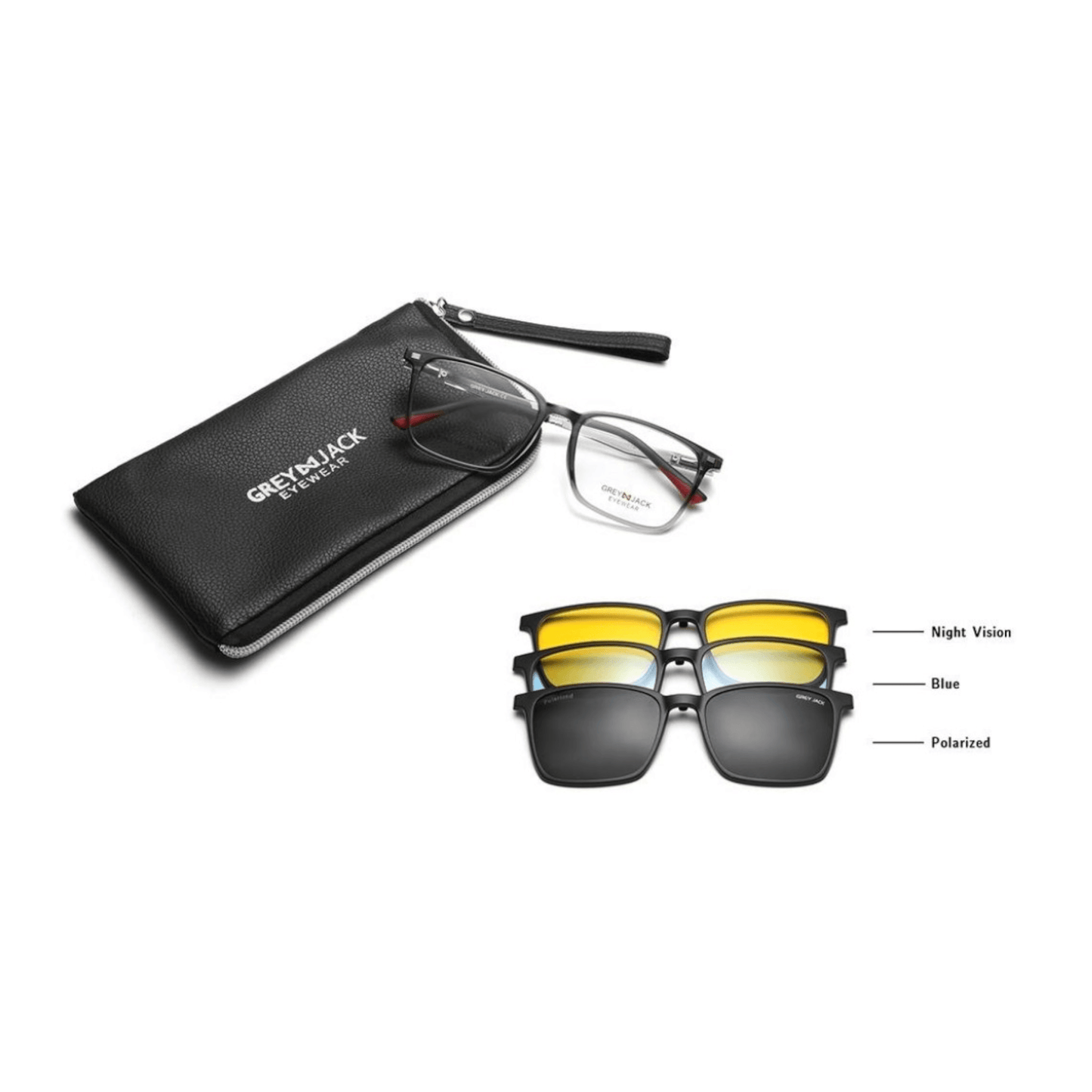 Grey Jack Clip On | Magnetic On Sunglasses Frame | GJ6203 | Grey | 54-18-143