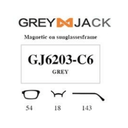 Grey Jack Clip On | Magnetic On Sunglasses Frame | GJ6203 | Grey | 54-18-143