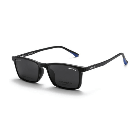 Grey Jack Clip On | Magnetic On Sunglasses Frame | GJ6204 | Matte Black | 54-17-143