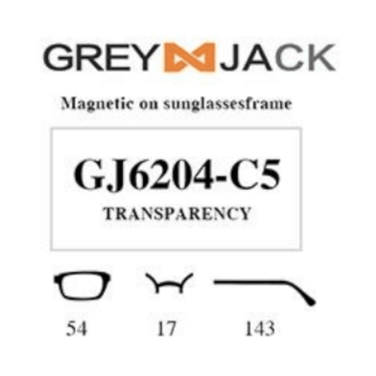 Grey Jack Clip On | Magnetic On Sunglasses Frame | GJ6204 | Transparency | 54-17-143