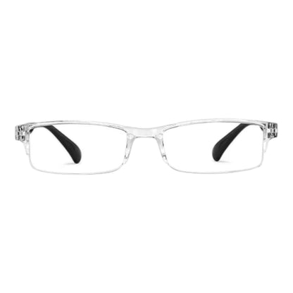 EVORA Readers | Crystal Transparent Half Rim Rectangle