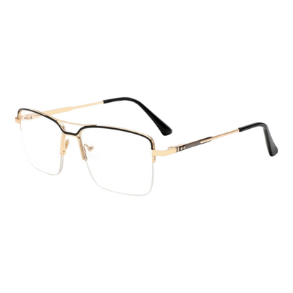 EV30002 Lightweight Metal Eyeglasses | Stylish Rectangle Frames for Men & Women | 53-16-140