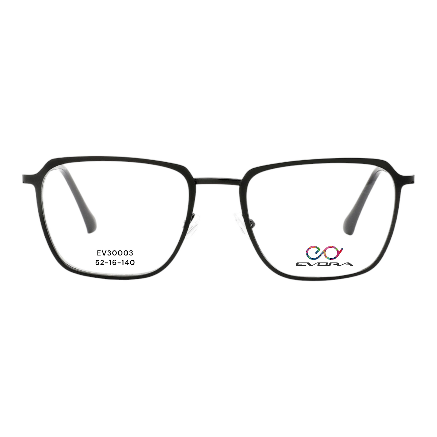 EV30003 Lightweight Metal Eyeglasses | Stylish Rectangle Frames for Men & Women | 53-16-140