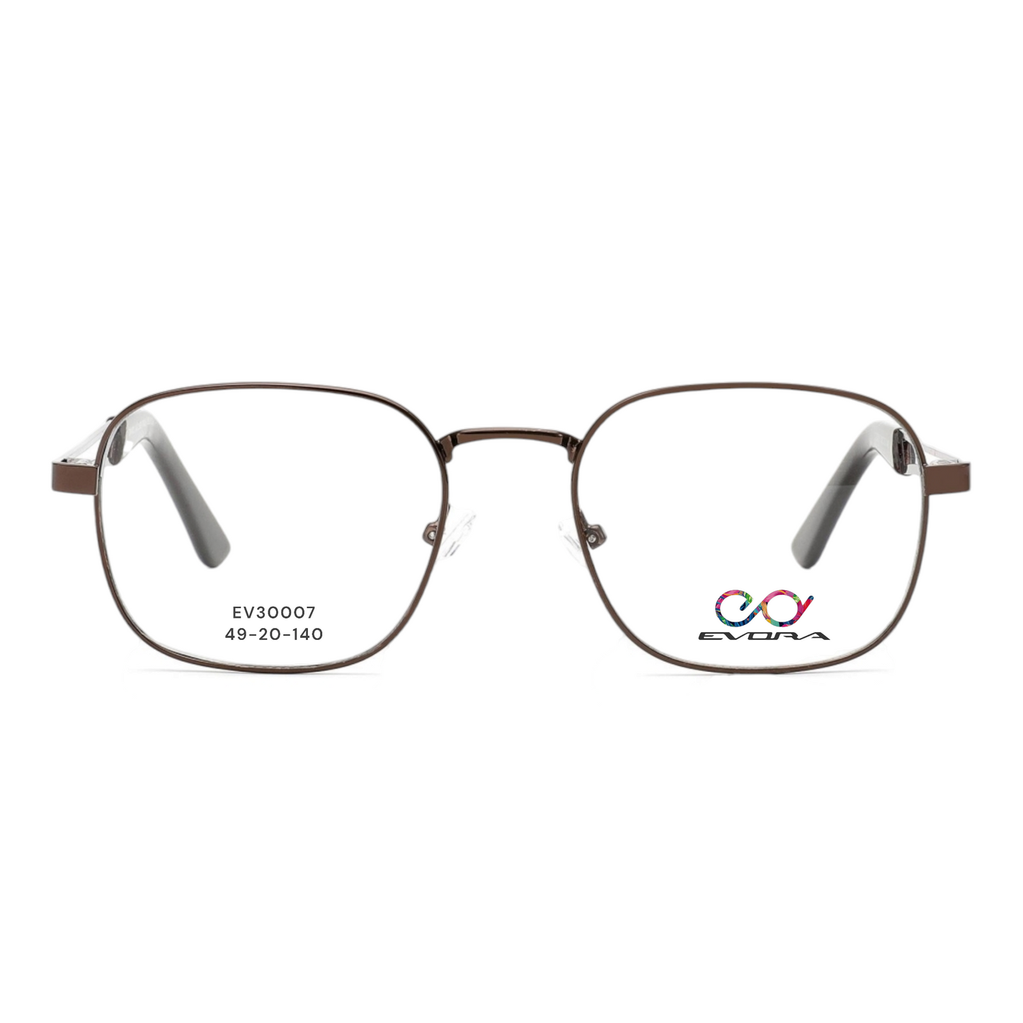 EV30007 Lightweight Metal Eyeglasses | Stylish Rectangle Frames for Men & Women | 49-20-140