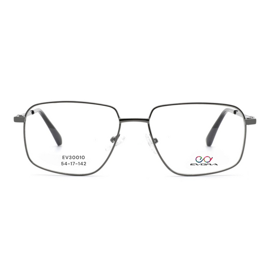 EV30010 Lightweight Metal Eyeglasses | Stylish Rectangle Frames for Men & Women | 54-17-142