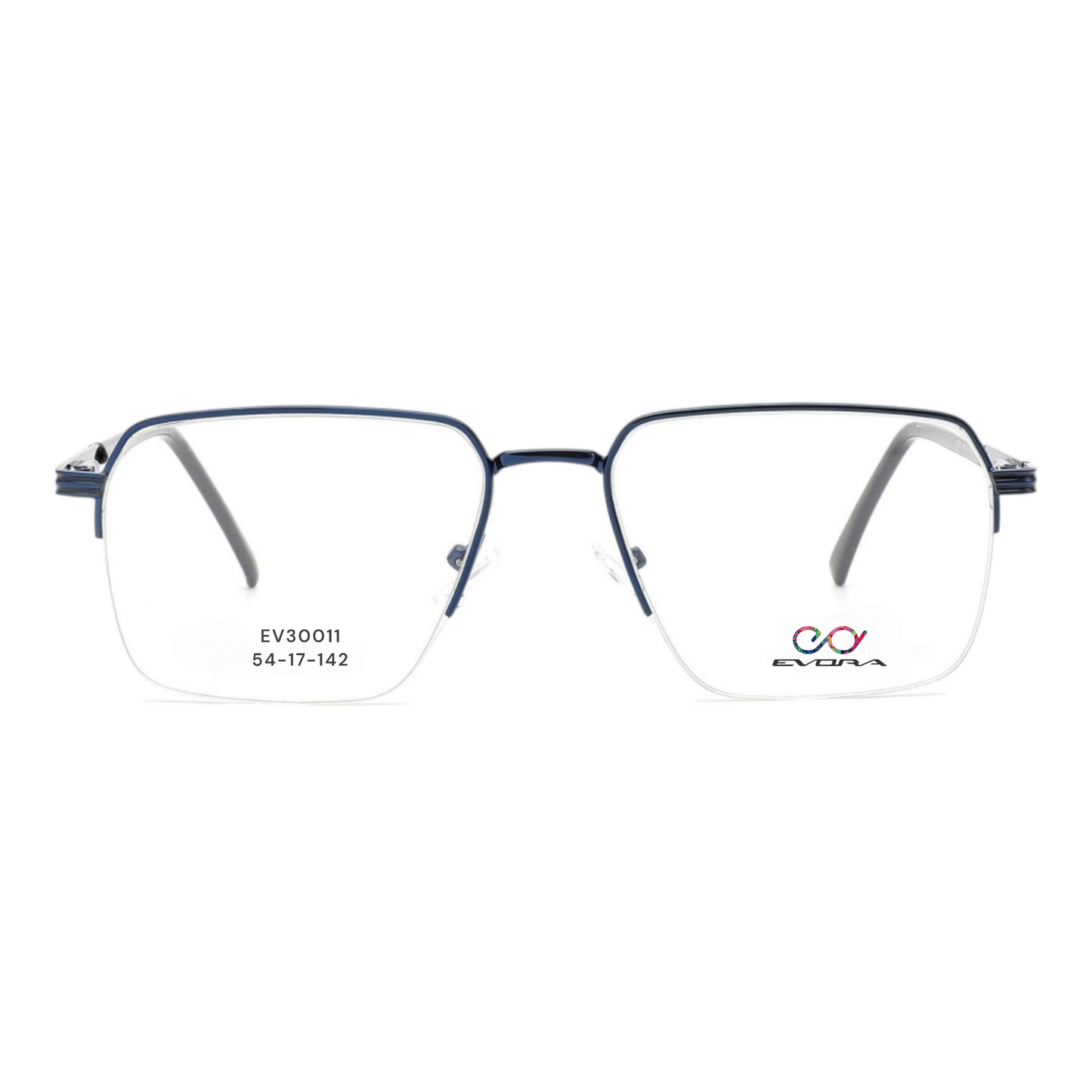 EV30011 Lightweight Metal Eyeglasses | Stylish Rectangle Frames for Men & Women | 54-17-142