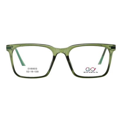 EVORA EV8803 Green Transparent Eyewear Frame | Stylish & Durable