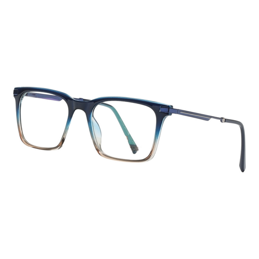 EVORA EV8803 Blue/Orange Dual Tone Transparent Eyewear Frame | Stylish & Durable