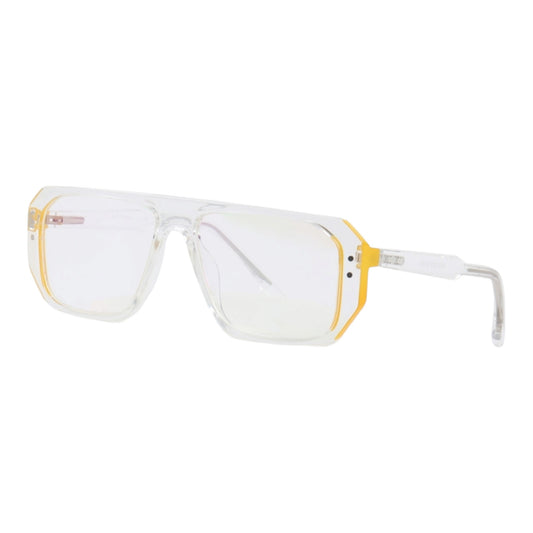 EVORA 8005 TR90 Eyewear Frame – Movie Star Bold | Transparent White/Yellow | Lightweight & Durable | 52-16-138 - EVORA