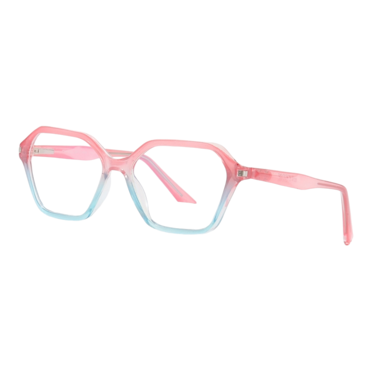 EVORA 8014 TR90 Eyewear Frame – Movie Star Bold | Transparent Pink/Blue | Lightweight & Durable | 51-17-145 - EVORA