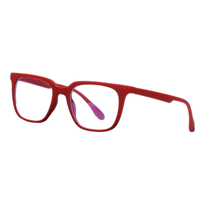 EVORA Hustle | Red Bluecut Anti-Glare Computer Glasses | Zero Power | Unisex Medium | EV6002