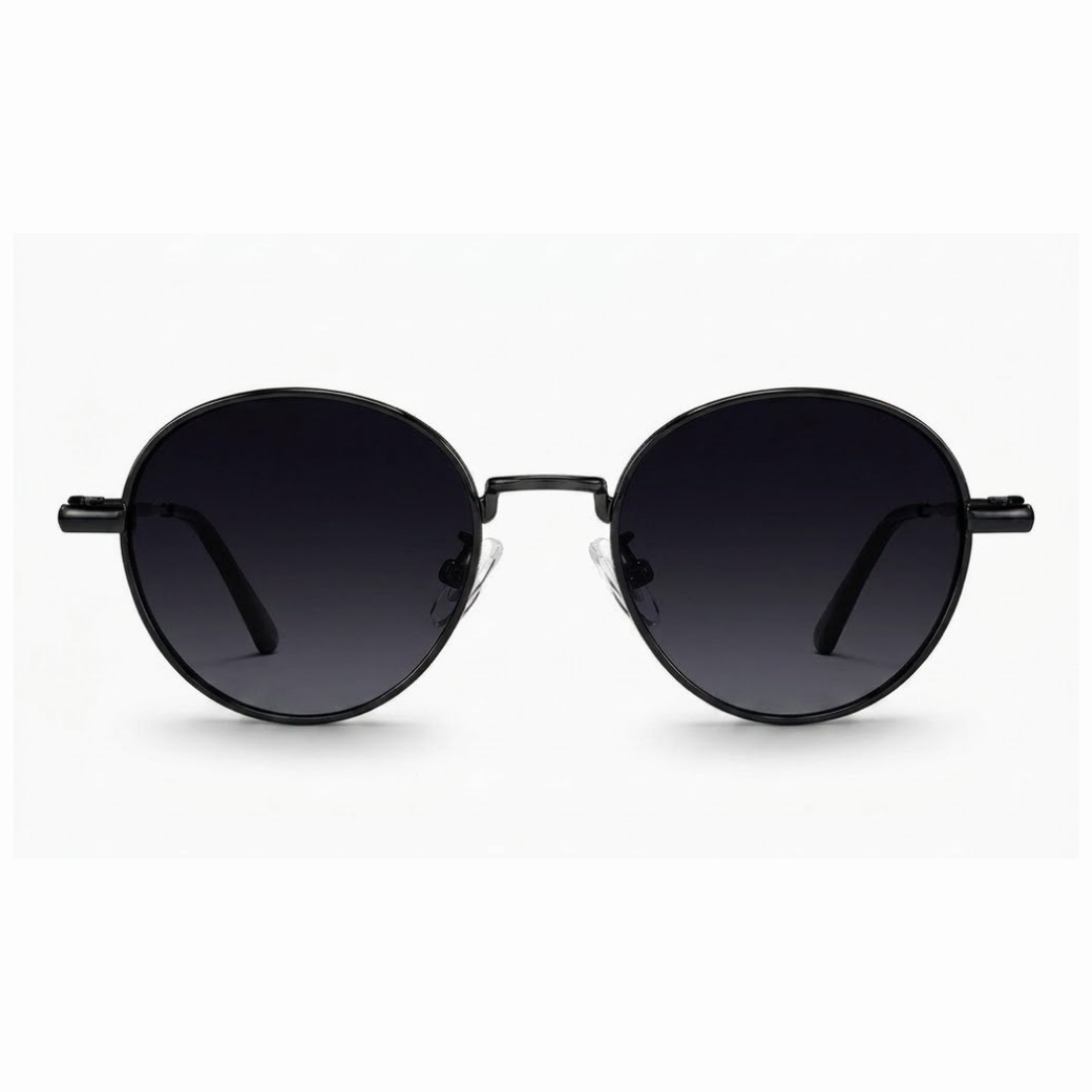 EVORA Eclipse – Matte Black Round Premium Sunglasses