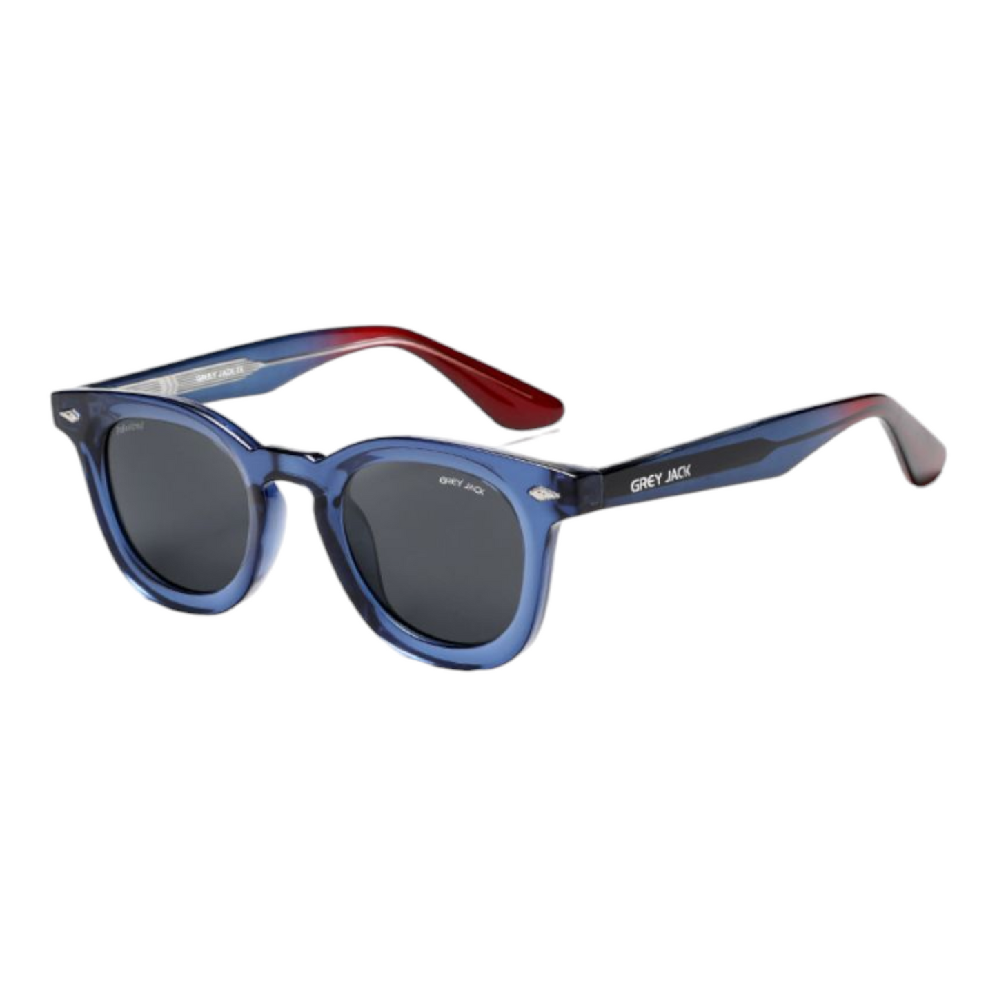 Grey Jack GJ6603 Transparent Blue Polarized Sunglasses – Trendy Round Frame - EVORA