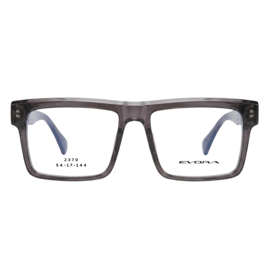EVORA 2370 crystal smoke rectangular full rim eyeglasses 54-17-144