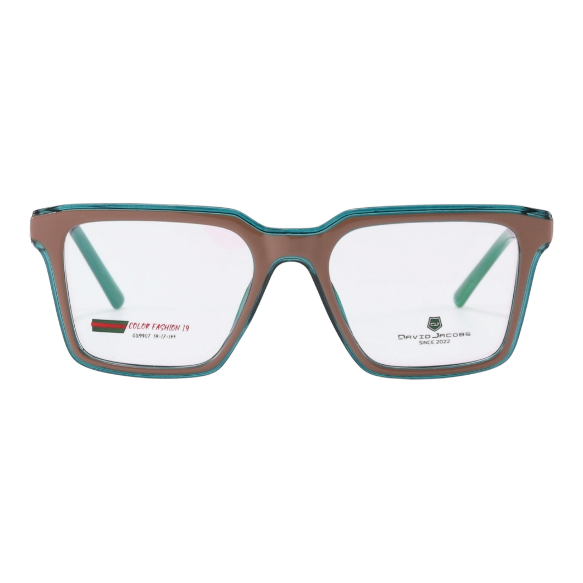 EVORA X David Jacobs GW9907 Oversized Rectangle Eyewear for Men – TR90 Optical Frames in 6 Stylish Colors | Blue Light Ready | Size 59-17-145 - EVORA