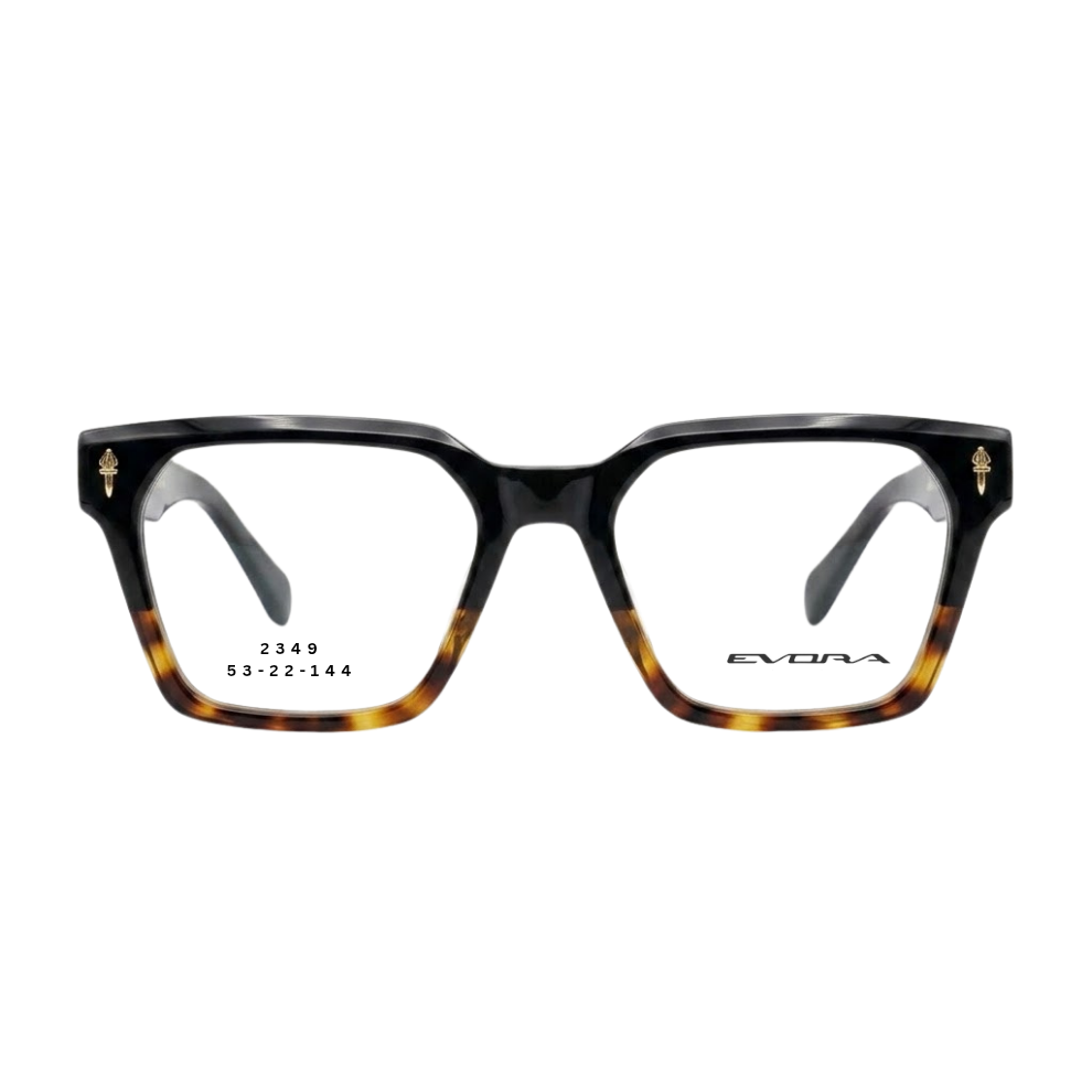 EVORA 2349 black tortoise rectangular full rim eyeglasses 53-22-144