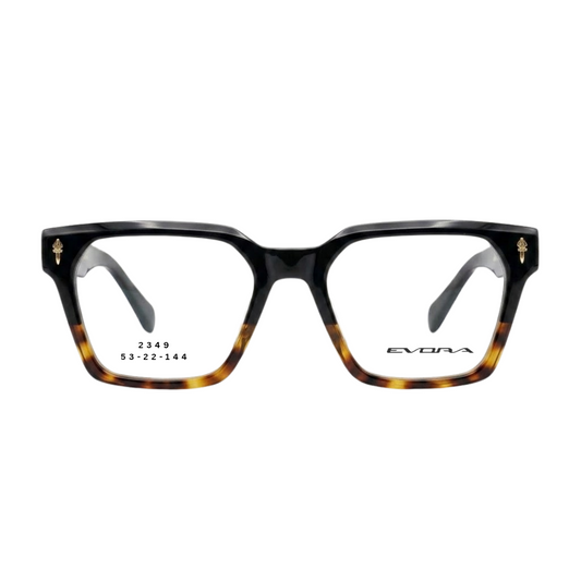 EVORA 2349 black tortoise rectangular full rim eyeglasses 53-22-144