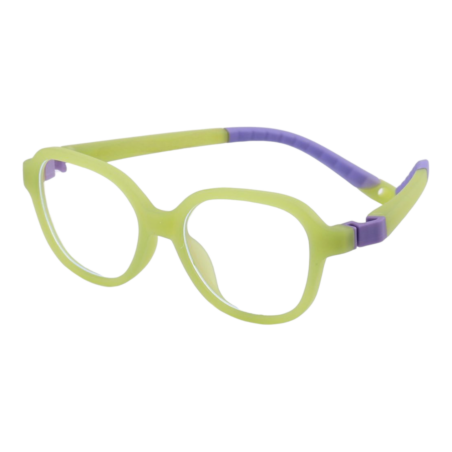 EVORA Digi Hooper Kids Eyewear – Model XW001 | Size 45-19-139 | Lemon Green/Purple - EVORA