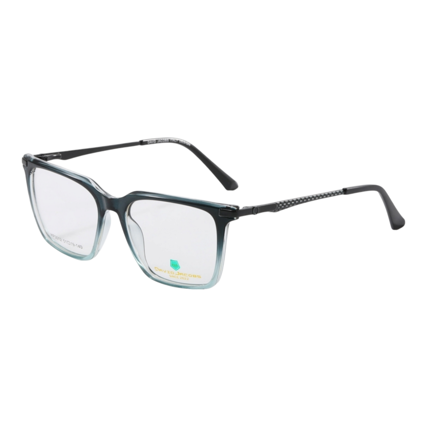 EVORA X David Jacobs HP3012 | Square Eyeglasses – Stylish Italian Design | 15+ Color Options | Unisex TR90 Frame (51-19-140) - EVORA
