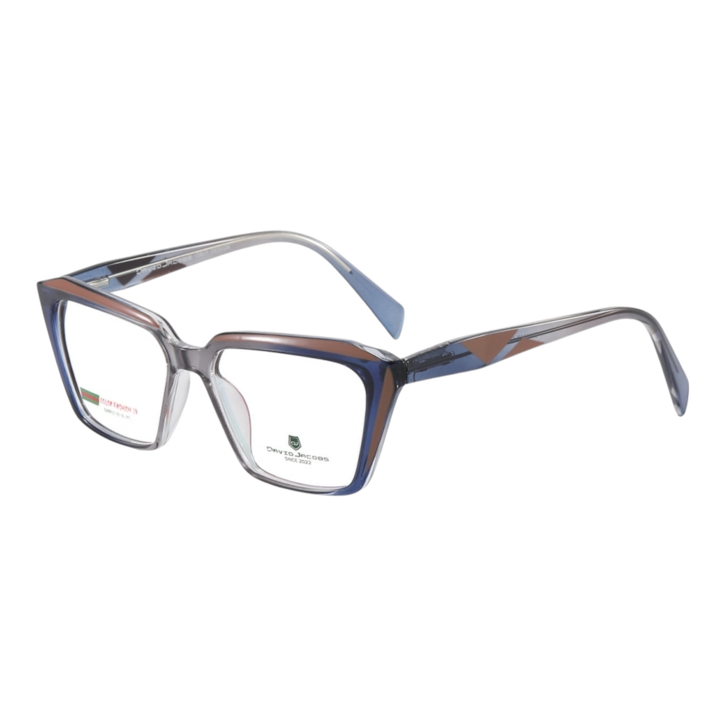 EVORA X David Jacobs GW9902 Premium Geometric Eyewear for Women – Chic TR90 Optical Frames | Size 52-16-145 | Blue Cut Lenses Compatible - EVORA