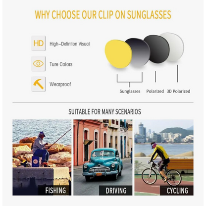 Grey Jack Clip-On Eyewear – 2-in-1 Magnetic Sunglasses | Polarized Lenses | TR90 Frame | GJ6079-C5 | Shine Black(Gold)