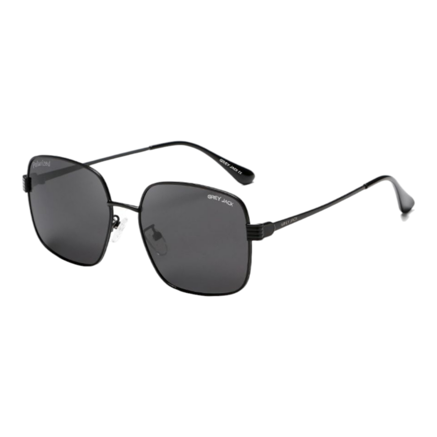 Grey Jack GJB046 polarized black sunglasses – unisex square design with UV400 protection.