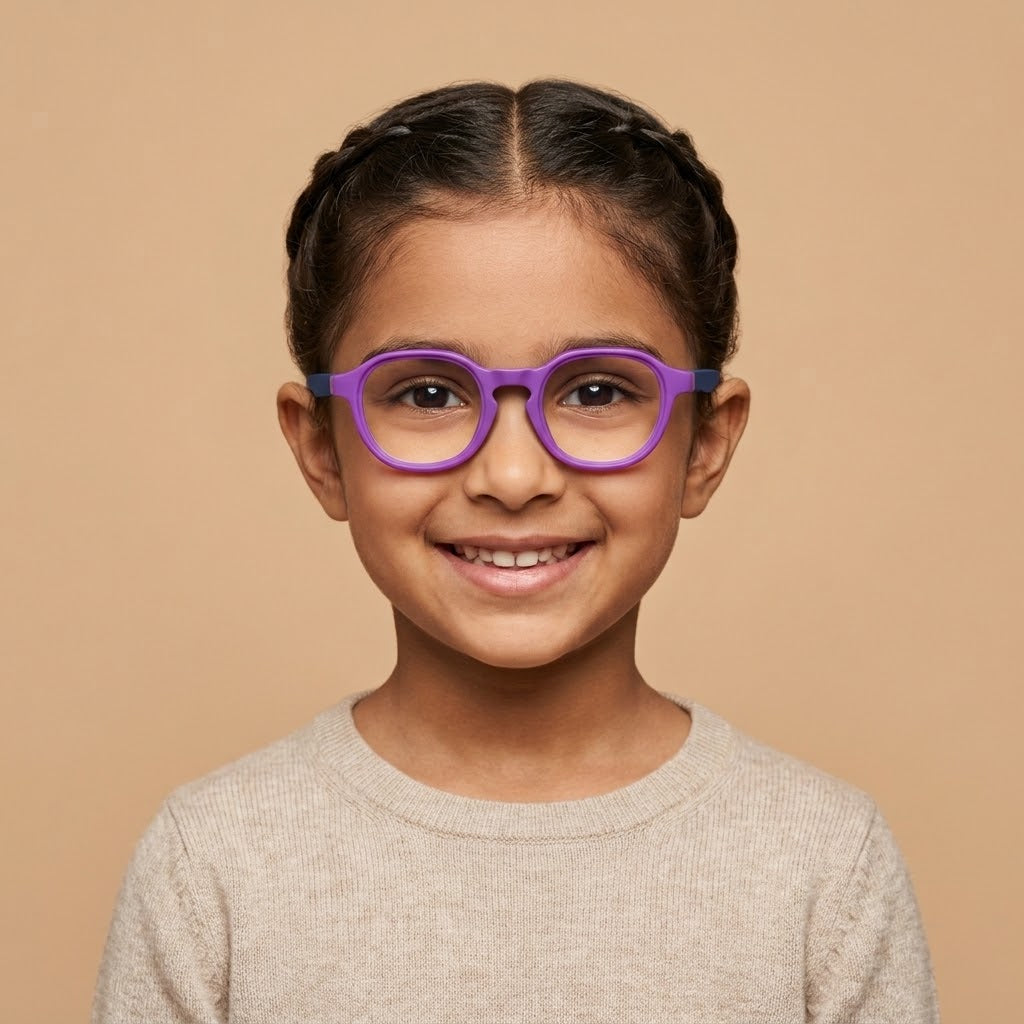 EVORA Kids Flex TR90 Eyeglasses – Purple & Royal Blue | Model LHH-1010 | Size 44-20-130