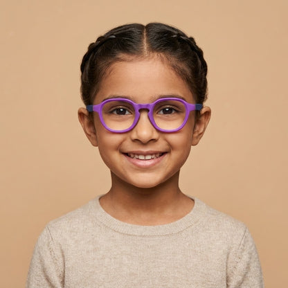 EVORA Kids Flex TR90 Eyeglasses – Purple & Royal Blue | Model LHH-1010 | Size 44-20-130