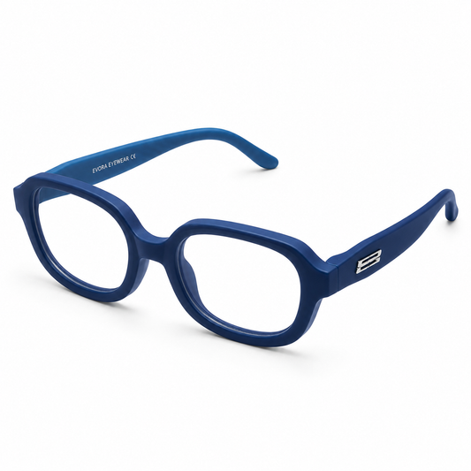 EVORA Kids Flex TR90 Eyeglasses – Navy Blue & Sky Blue | Model LLH-1008 | Size 48-18-136