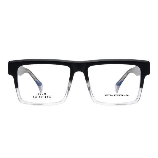 EVORA 2370 black crystal rectangular full rim eyeglasses 54-17-144